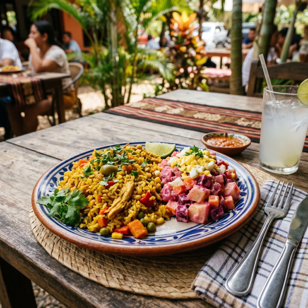 Arroz con Pollo y Ensalada de Feria